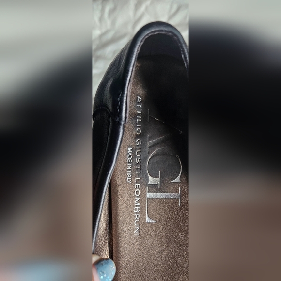 🩷AGL Attilio Giusti Leombruni Women’s Black Leather Ballet Flats - Size 38.5💜 - Picture 11 of 11